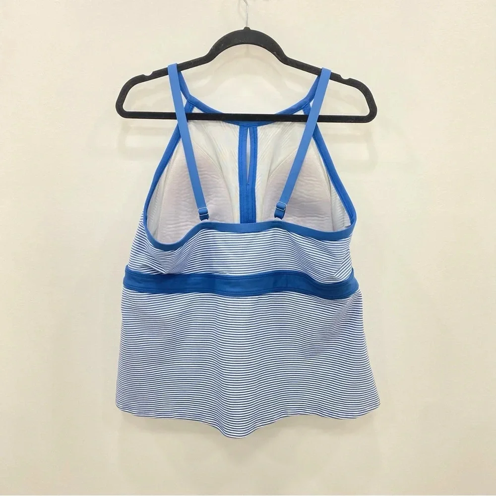 Lands end Keyhole high neck modest tankini top adjustable straps Sz 18 plus